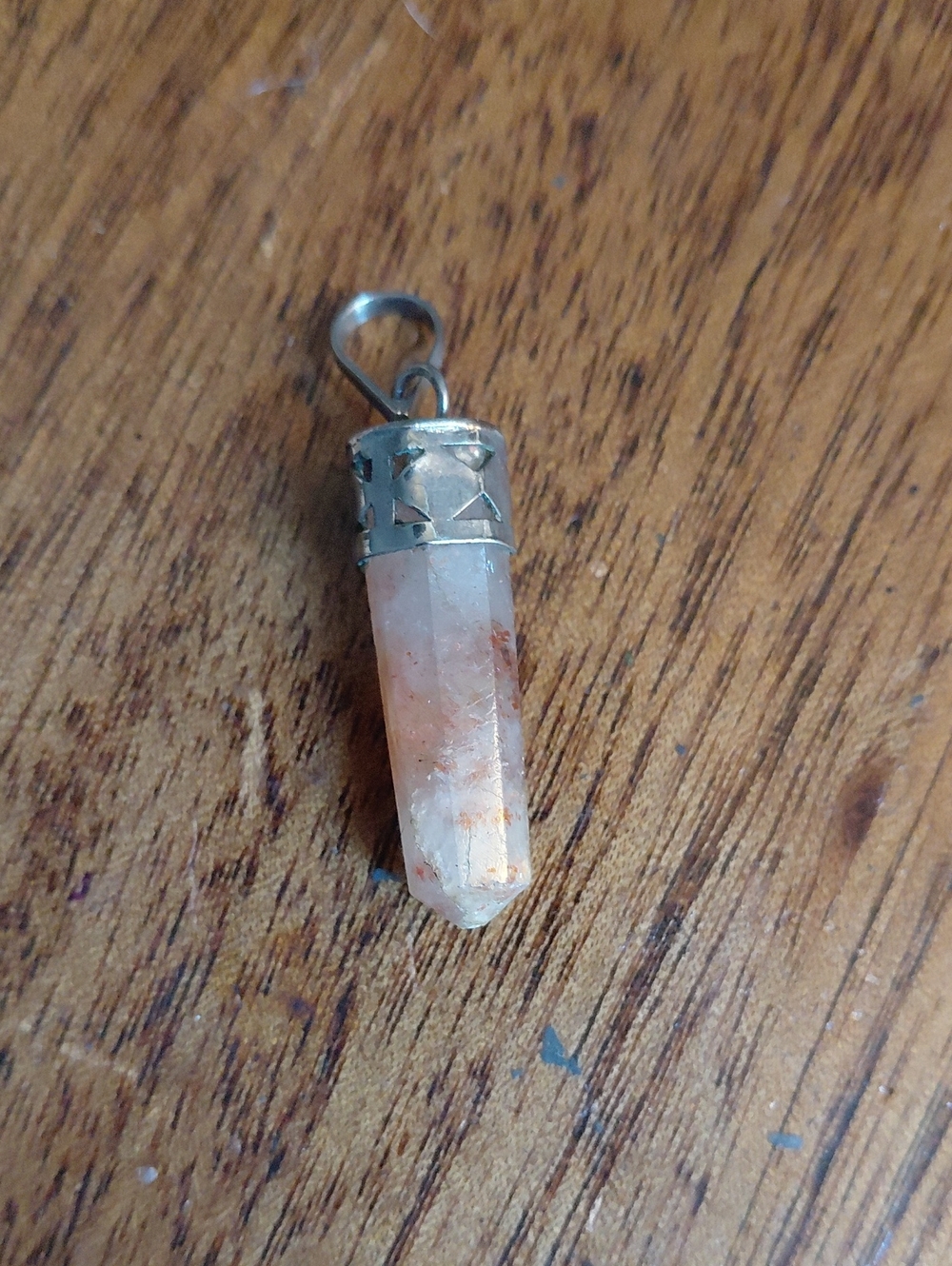 Rose Quartz Crystal Handmade 925 Silver Pendant